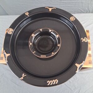 Frankoma Pottery Ranch Black Serving Chip Platter Only 14" Made in Oklahoma!